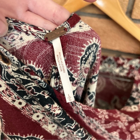 Free People Smooth Talker Tunic Mini Dress Women Floral Boho Chic Cottagecore - Picture 4 of 7